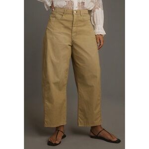 Pilcro/Anthropologie Kenna Mid Rise Barrel Pants in Cedar Size 28. NWT